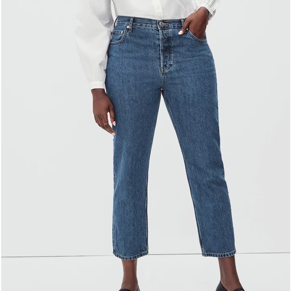 Everlane The Curvy '90s Cheeky Straight Blue Wash Jean - Picture 2 of 12